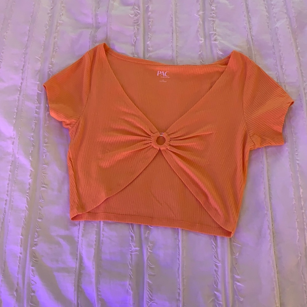 PacCares by Pacsun Hopeful Ribbed Cropped Tee Size Medium